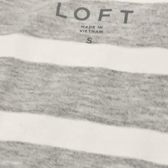 Loft Gray & White Striped Sleeveless Bodysuit S - Picture 5 of 8